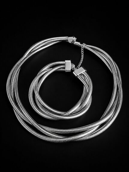 Sterling Cascade Necklace & Bracelet (Necklace) 2