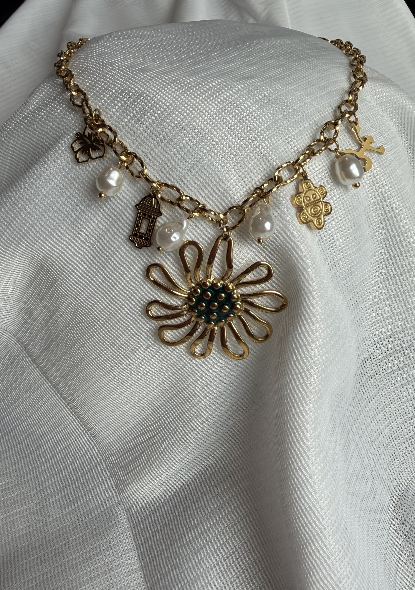 Sunflower Charm Necklace 4 Sunflower Charm Necklace 4