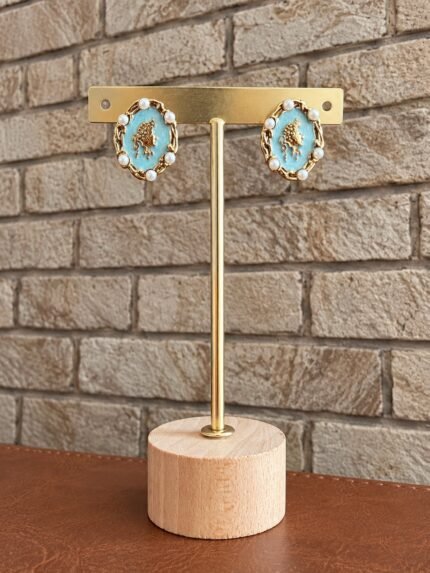 Azure Pearl Crest Earrings - Turquoise 1