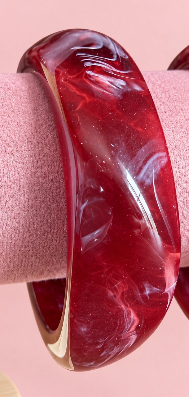Crimson Marbled Bangle 1 Crimson Marbled Bangle 1