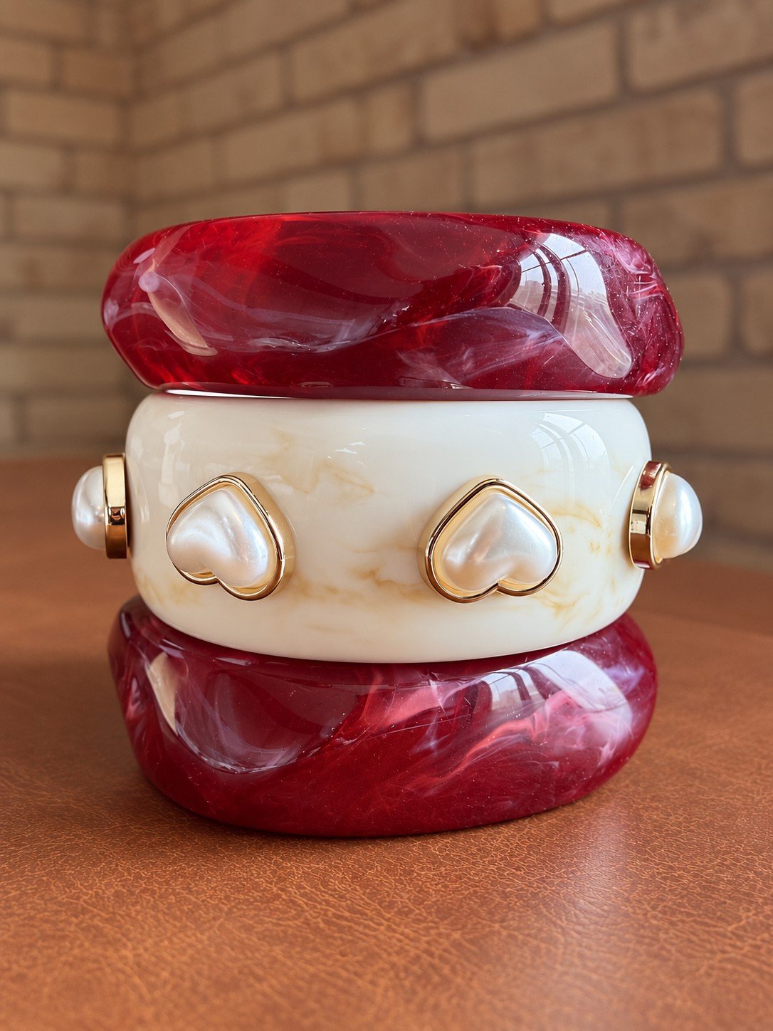 Crimson Marbled Bangle 3 Crimson Marbled Bangle 3
