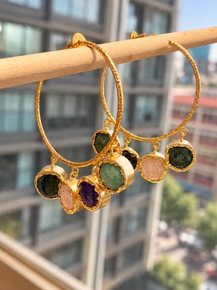 Gemstone Orbit Hoops 2