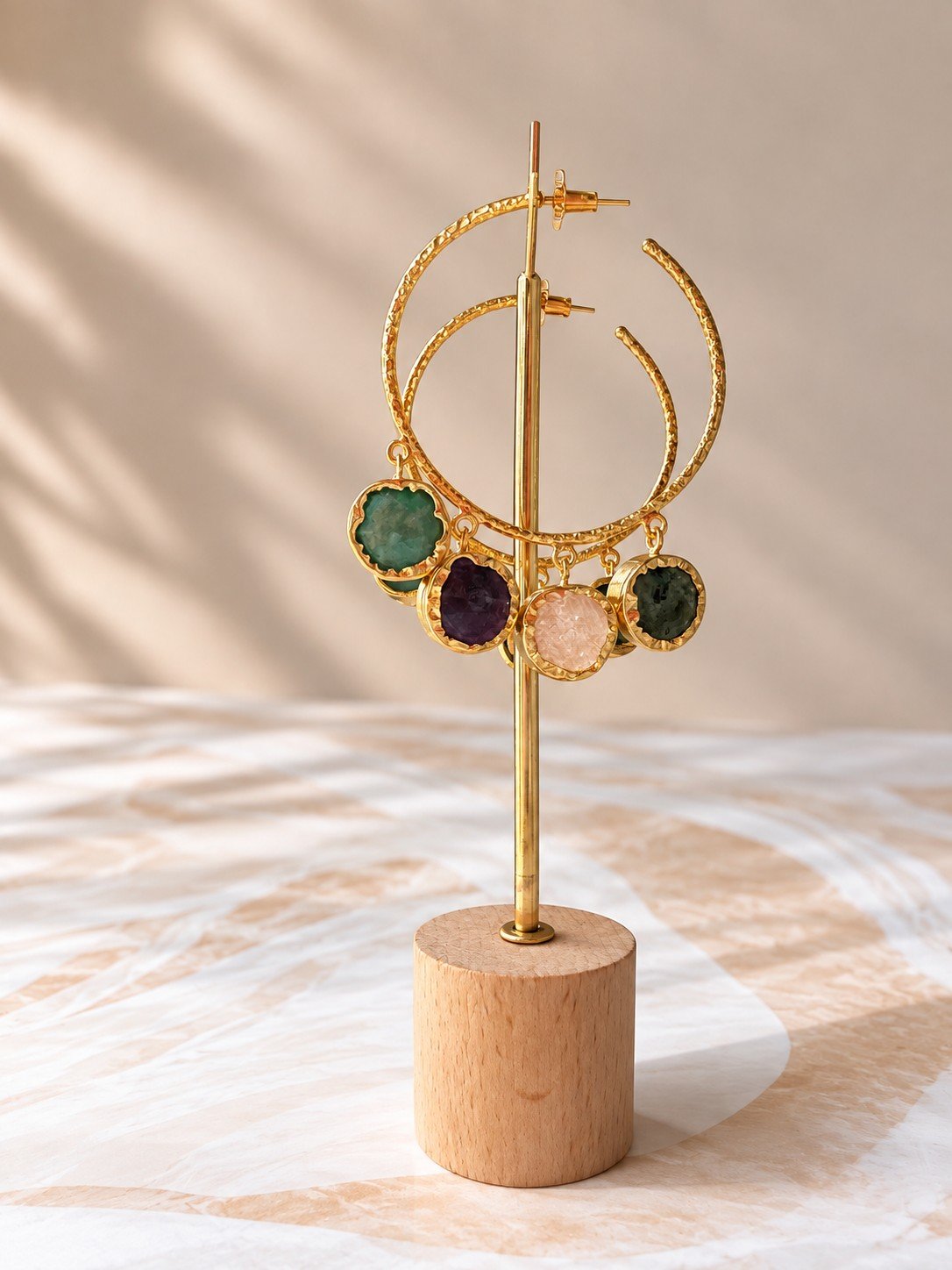 Gemstone Orbit Hoops 3 Gemstone Orbit Hoops 3
