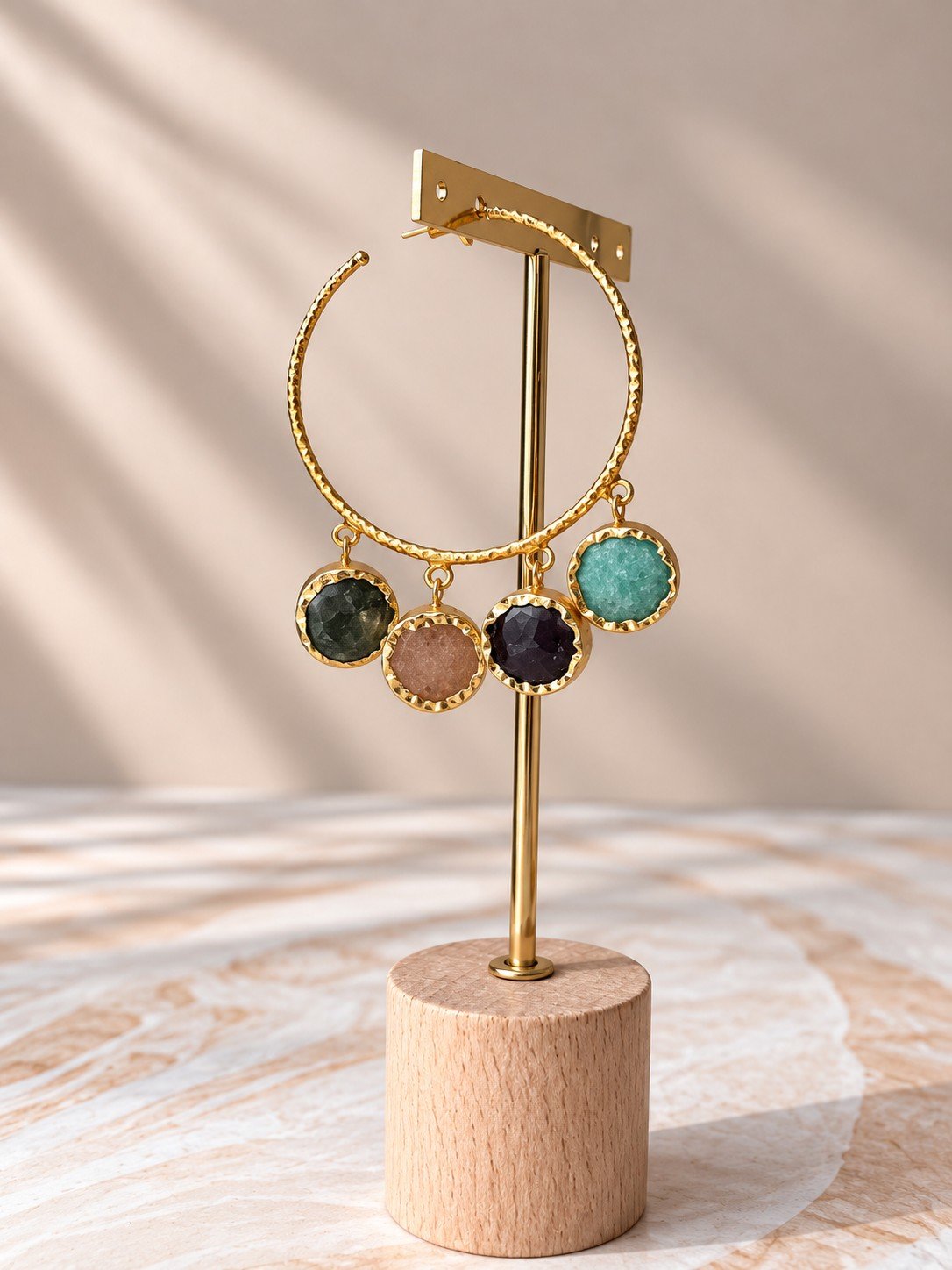 Gemstone Orbit Hoops 4 Gemstone Orbit Hoops 4