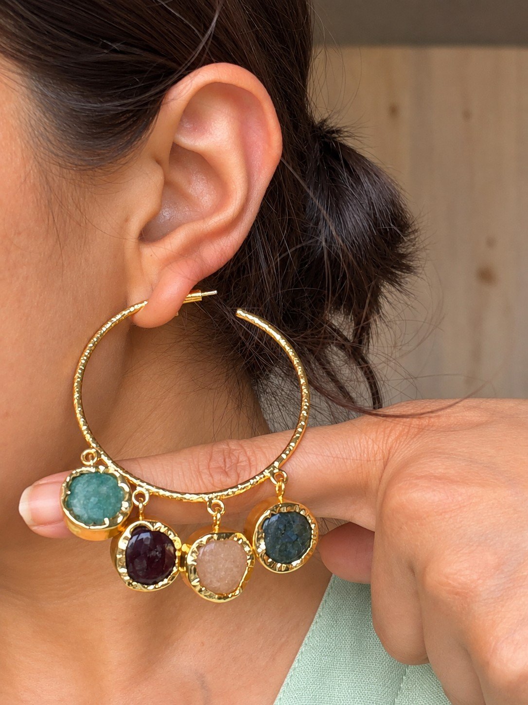Gemstone Orbit Hoops 6 Gemstone Orbit Hoops 6