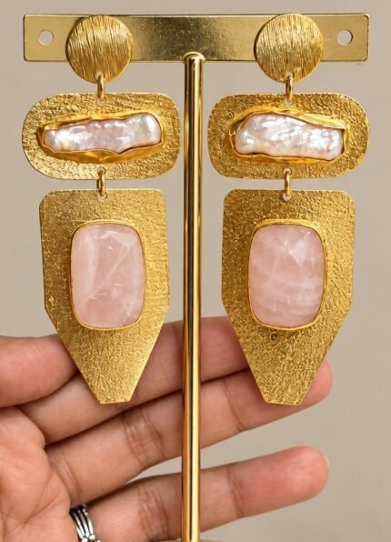 Sculpted Luxe Earrings - Pink 1