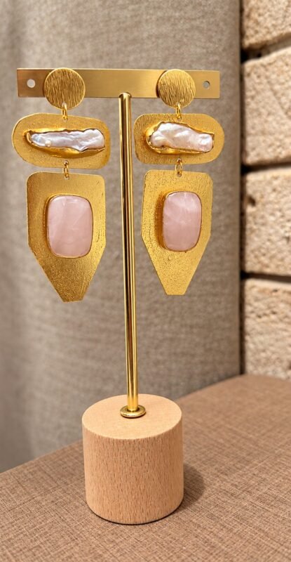 Sculpted Luxe Earrings - Pink 2